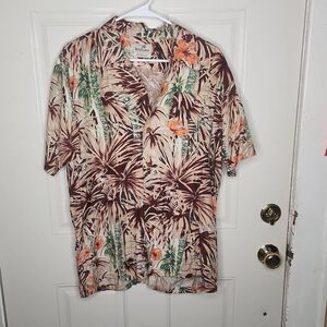 Reminiscence tropical casual dress shirt men's size L